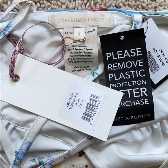 LoveShackFancy Millicent bow swimsuit S - Picture 5 of 7